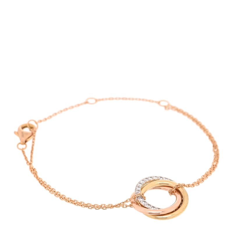 18K Pink жовтий біле золото діамант Trinity браслет
