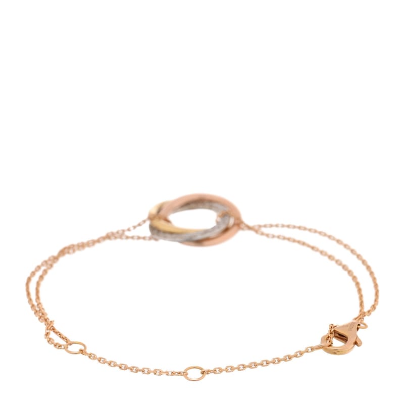 18K Pink жовтий біле золото діамант Trinity браслет
