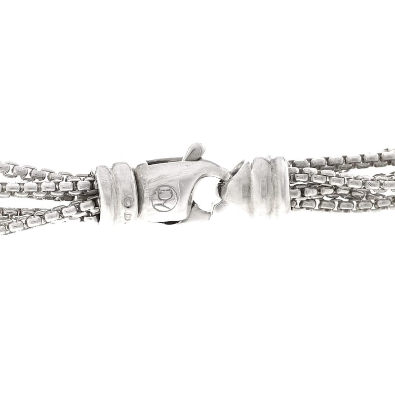 срібло 925 18K жовте золото Blue Topaz Multi Strand ланцюг чокер кольє