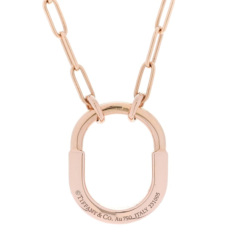 18K рожеве золото Pink сапфір Small Lock підвіска кольє