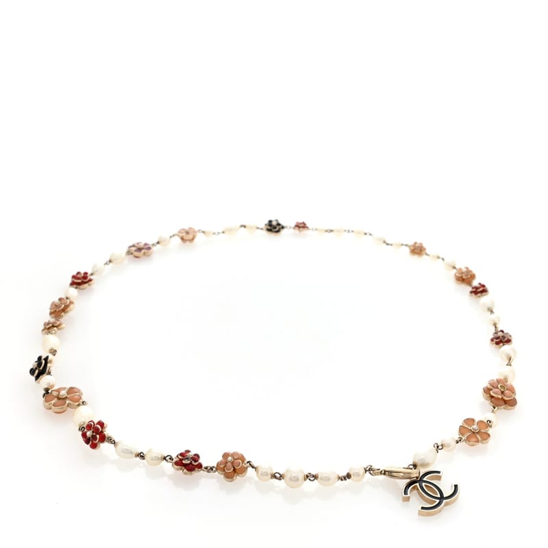 перлина Gripoix Enamel Camellia Belt золото Multicolor