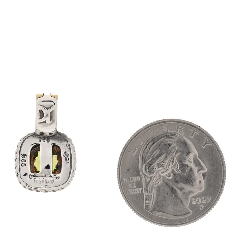 срібло 925 14K жовте золото Peridot 7mm Albion Enhancer підвіска