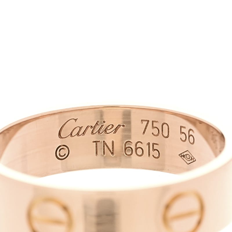 18K рожеве золото 5.5mm LOVE каблучка 56 7.5