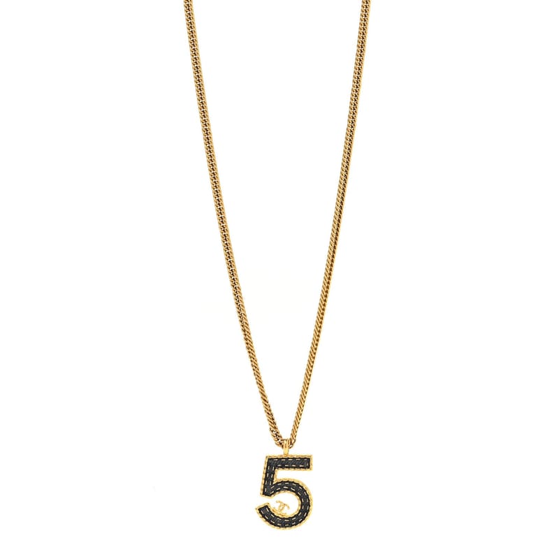 Metal Enamel Denim CC No 5 кольє золото Blue