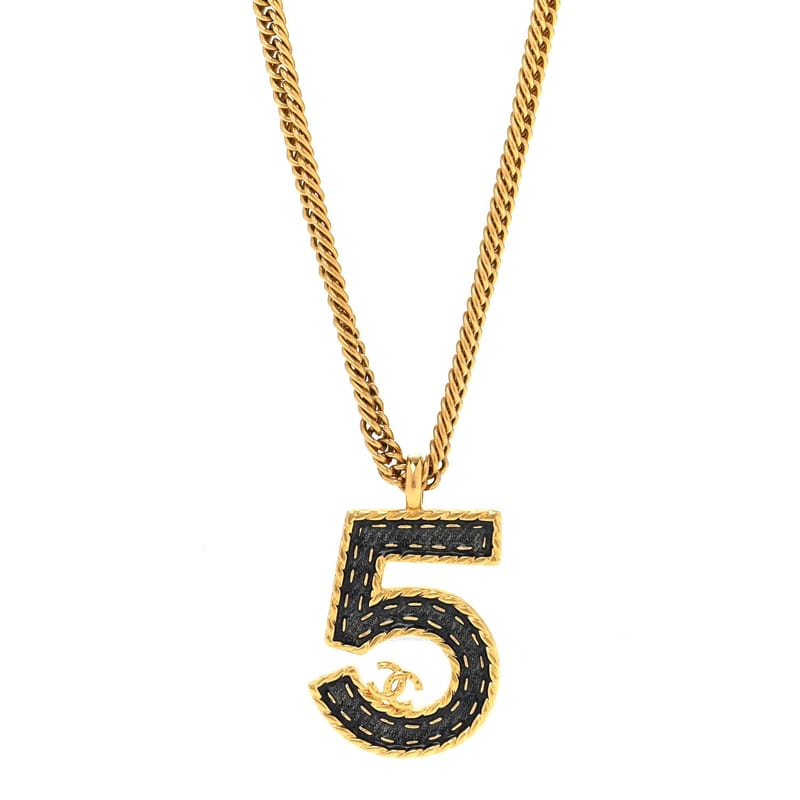 Metal Enamel Denim CC No 5 кольє золото Blue