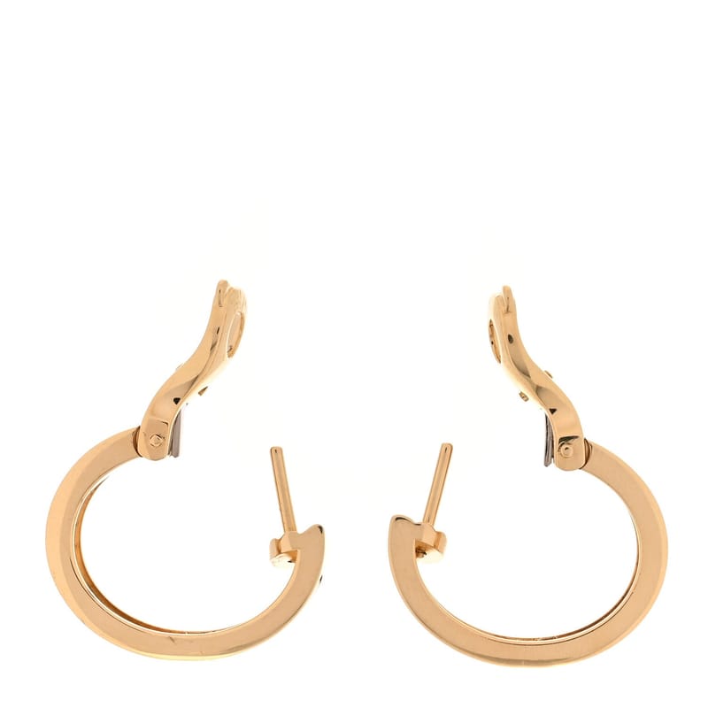 18K жовте золото 2 діамант 5.5mm LOVE Hoop сережки