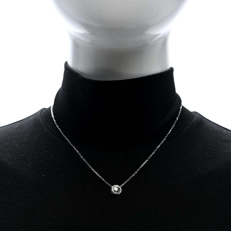 18K біле золото чорний Ceramic діамант Small Trinity підвіска кольє
