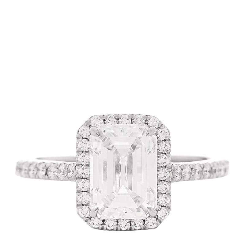 платина діамант 1.63ct Soleste смарагд Cut каблучка 47 4