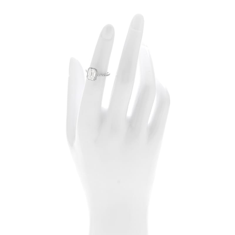 платина діамант 1.63ct Soleste смарагд Cut каблучка 47 4