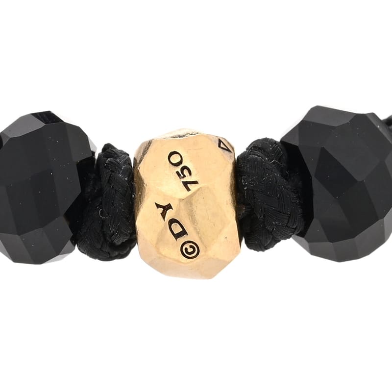 18K жовте золото чорний онікс Nylon Fortune Woven браслет чорний