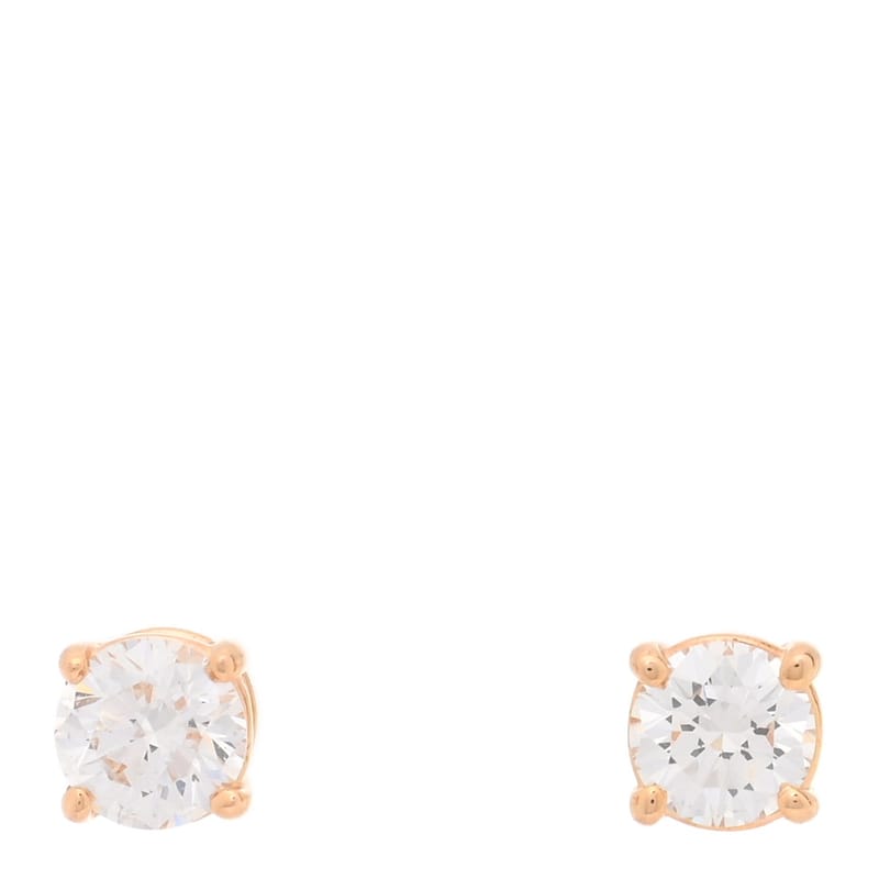 18K рожеве золото діамант .28ctw Solitaire сережки
