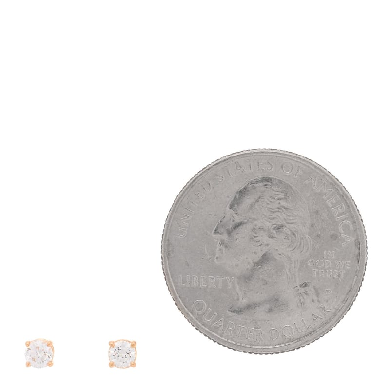 18K рожеве золото діамант .28ctw Solitaire сережки