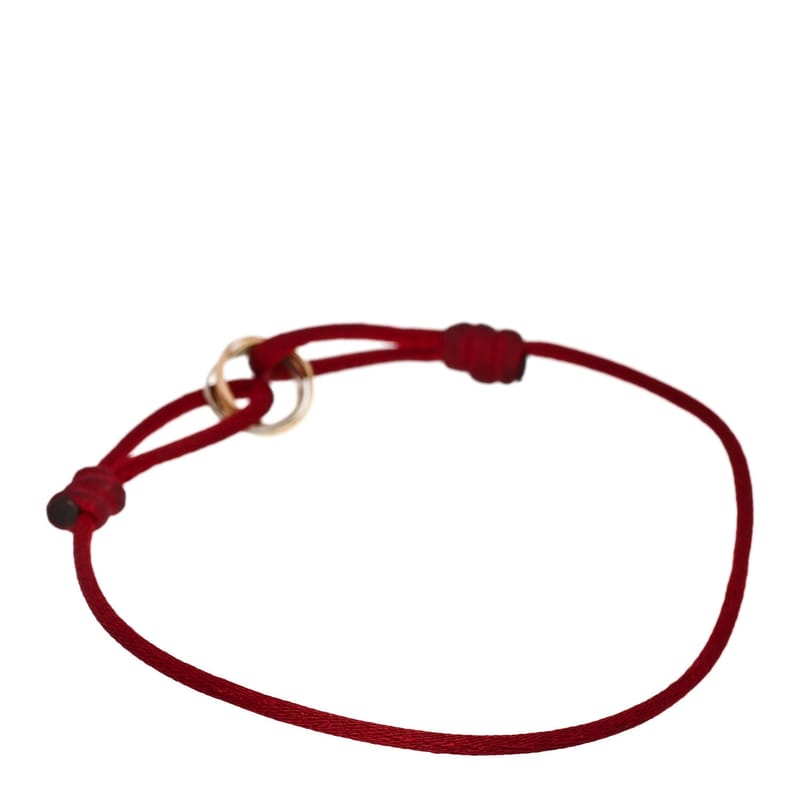 18K Pink жовтий біле золото Trinity Cord браслет Red