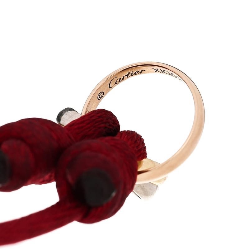18K Pink жовтий біле золото Trinity Cord браслет Red