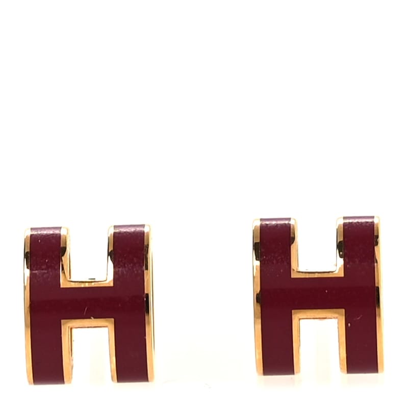 золото Lacquered Mini Pop H сережки Rouge Grenat