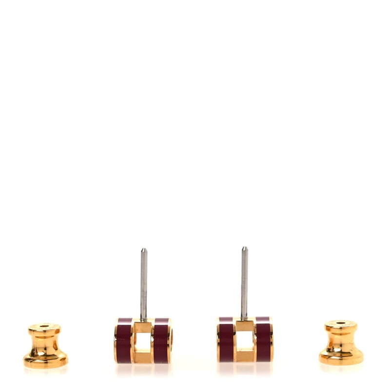 золото Lacquered Mini Pop H сережки Rouge Grenat