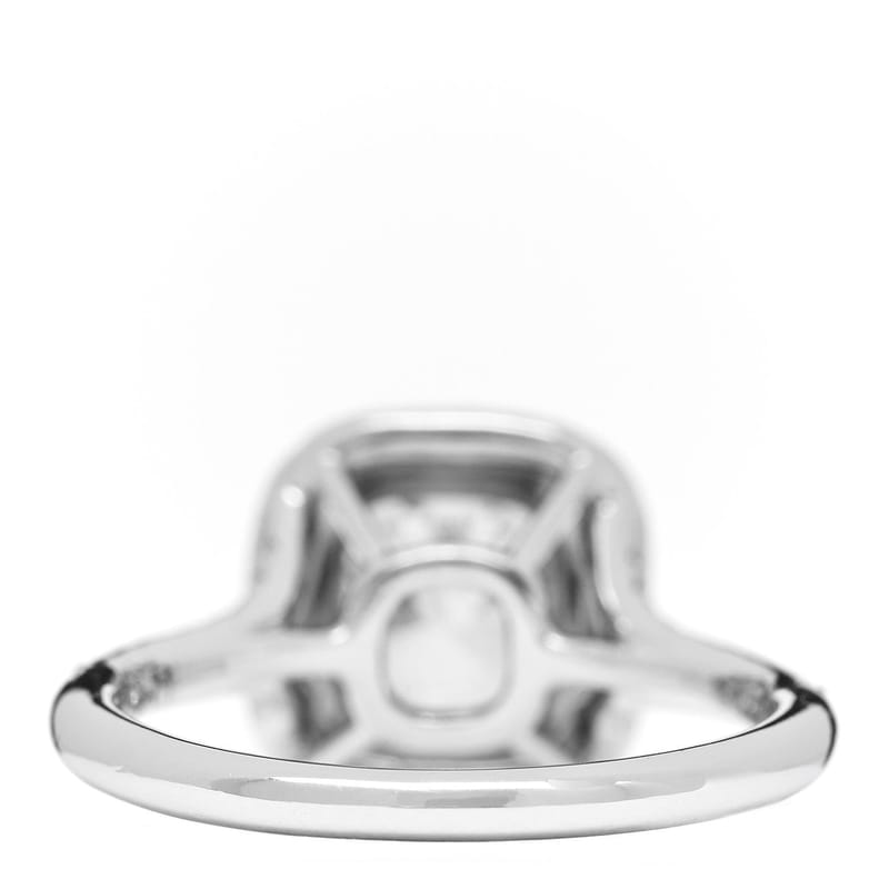 платина діамант 1.10ct Soleste Cushion Cut Double Halo Engagement каблучка 49 4.75