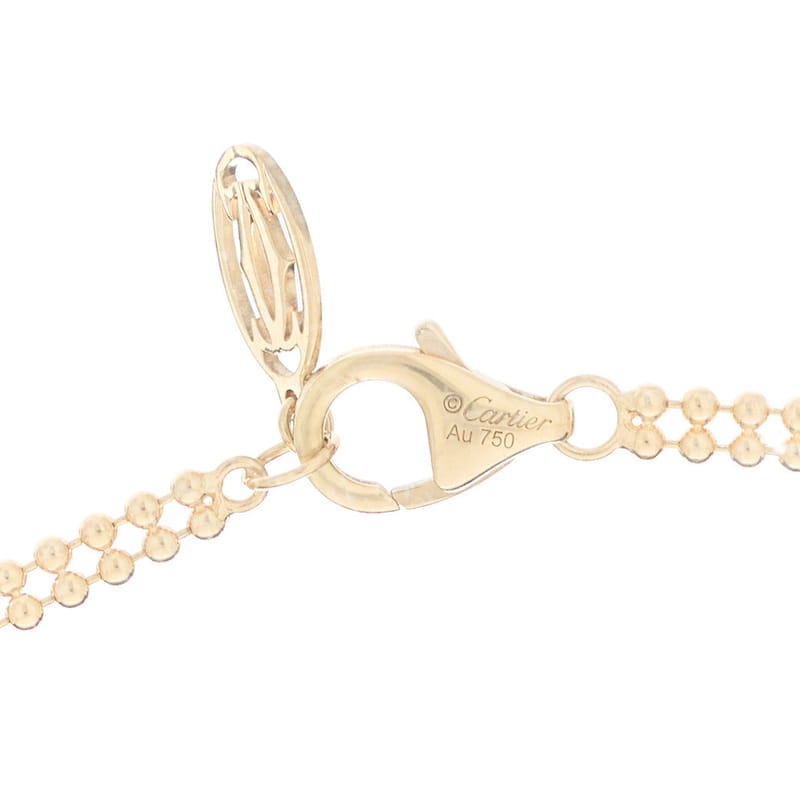 18K Pink жовтий біле золото діамант Trinity Double Bead ланцюг підвіска кольє