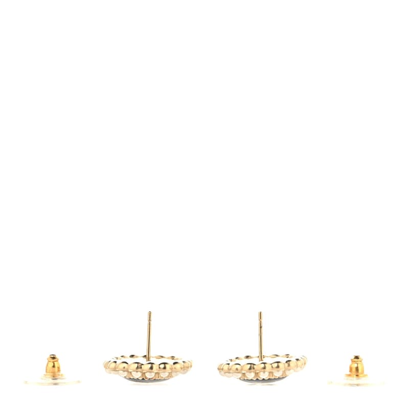 перлина Enamel CC Oval сережки золото чорний