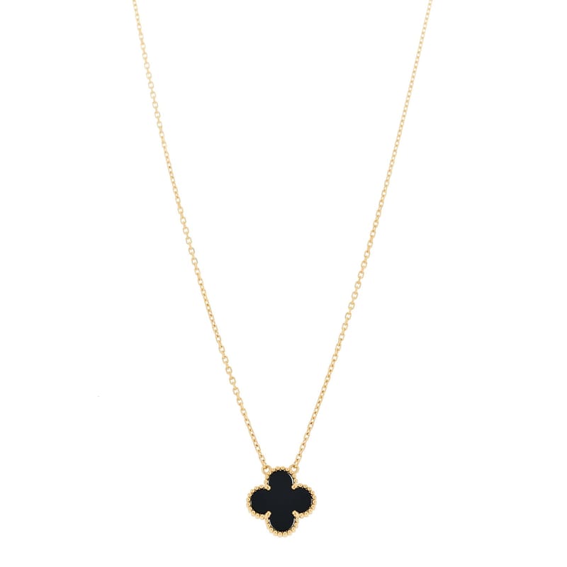VAN CLEEF & ARPELS 18K жовте золото чорний онікс Vintage Alhambra підвіска кольє