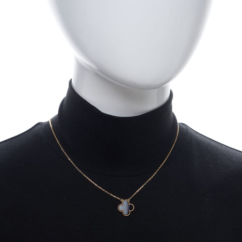 VAN CLEEF & ARPELS 18K жовте золото чорний онікс Vintage Alhambra підвіска кольє