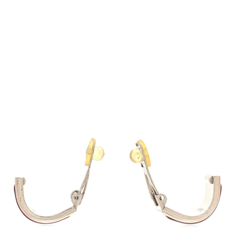 Enamel Printed Chaine d'Ancre Clip On сережки срібло