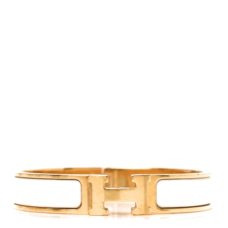Enamel Narrow Clic Clac H браслет PM білий
