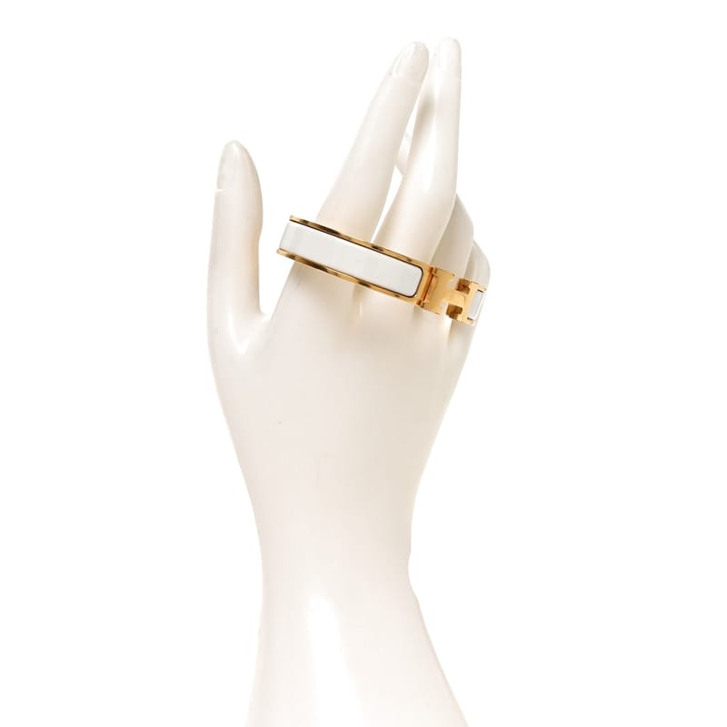 Enamel Narrow Clic Clac H браслет PM білий