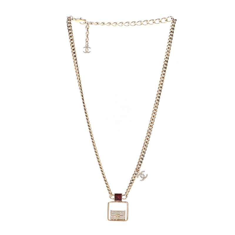 Metal Crystal Quilted Flap Bag кольє Red золото