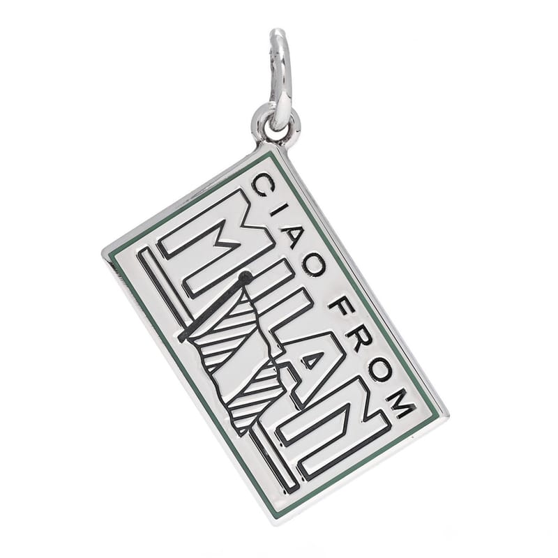 срібло 925 Enamel Milan Postcard Charm Blue
