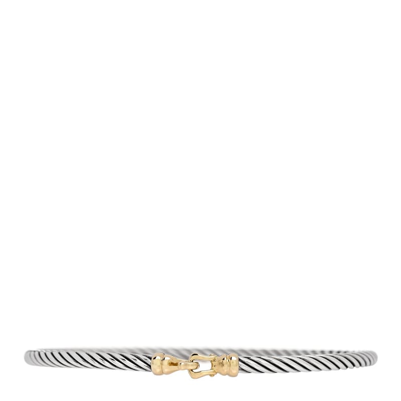 срібло 925 18K жовте золото 3mm Cable Buckle браслет
