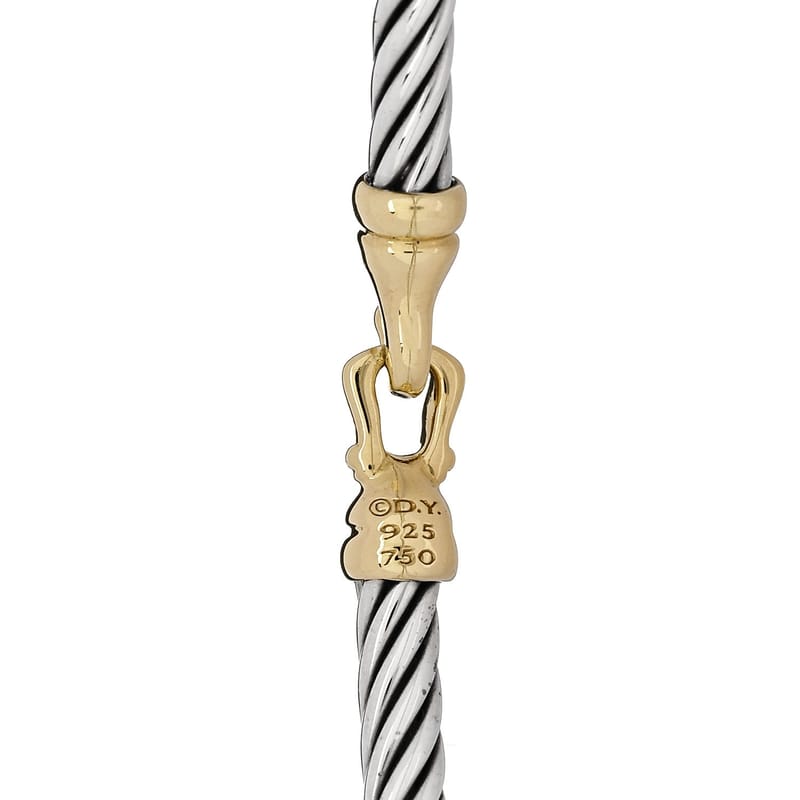 срібло 925 18K жовте золото 3mm Cable Buckle браслет