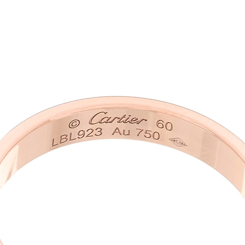 18K рожеве золото 3.5mm LOVE Wedding обручка каблучка 60 9.25