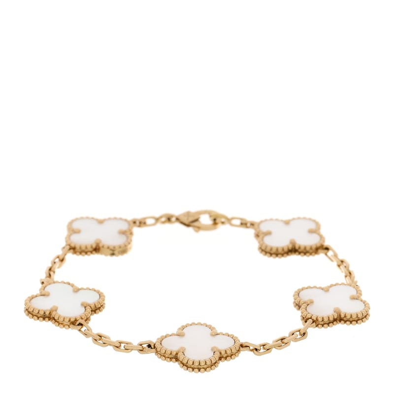 VAN CLEEF & ARPELS 18K жовте золото перламутр 5 Motifs Vintage Alhambra браслет