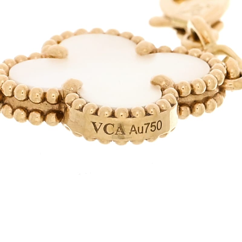 VAN CLEEF & ARPELS 18K жовте золото перламутр 5 Motifs Vintage Alhambra браслет