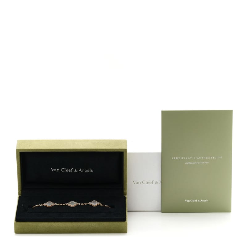 VAN CLEEF & ARPELS 18K жовте золото перламутр 5 Motifs Vintage Alhambra браслет