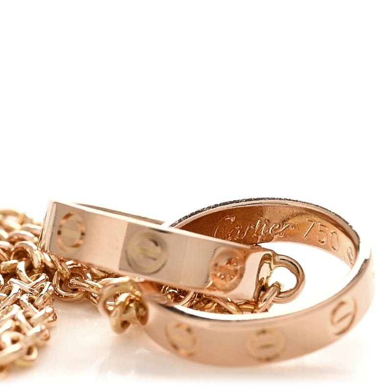 18K рожеве золото Interlocking LOVE кольє