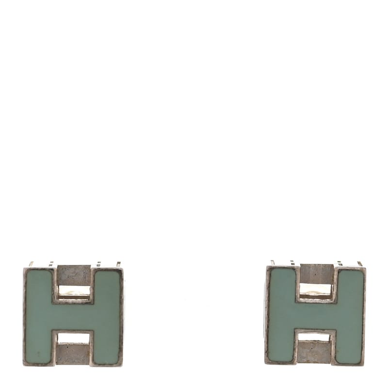 Palladium Lacquered Cage d'H сережки Bleu Atoll