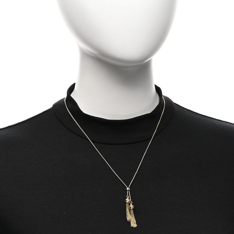 18K жовте золото діамант Renaissance Tassel кольє