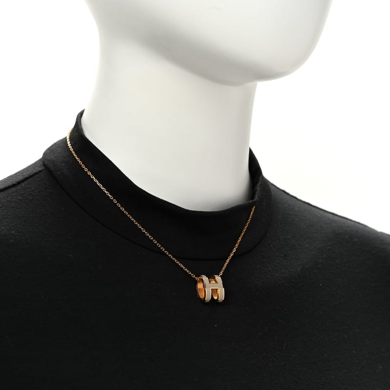 Lacquered золото Pop H підвіска кольє Marron Glace