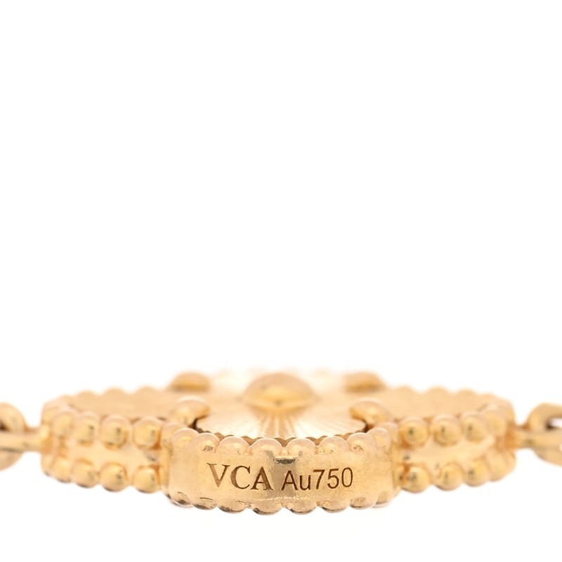 18K жовте золото 5 Motifs Guilloche Vintage Alhambra браслет