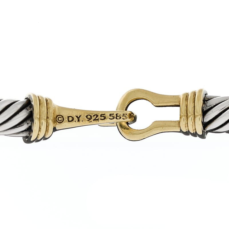 срібло 925 14K жовте золото 5mm Cable Buckle браслет