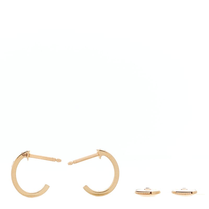 18K рожеве золото Small LOVE Hoop сережки