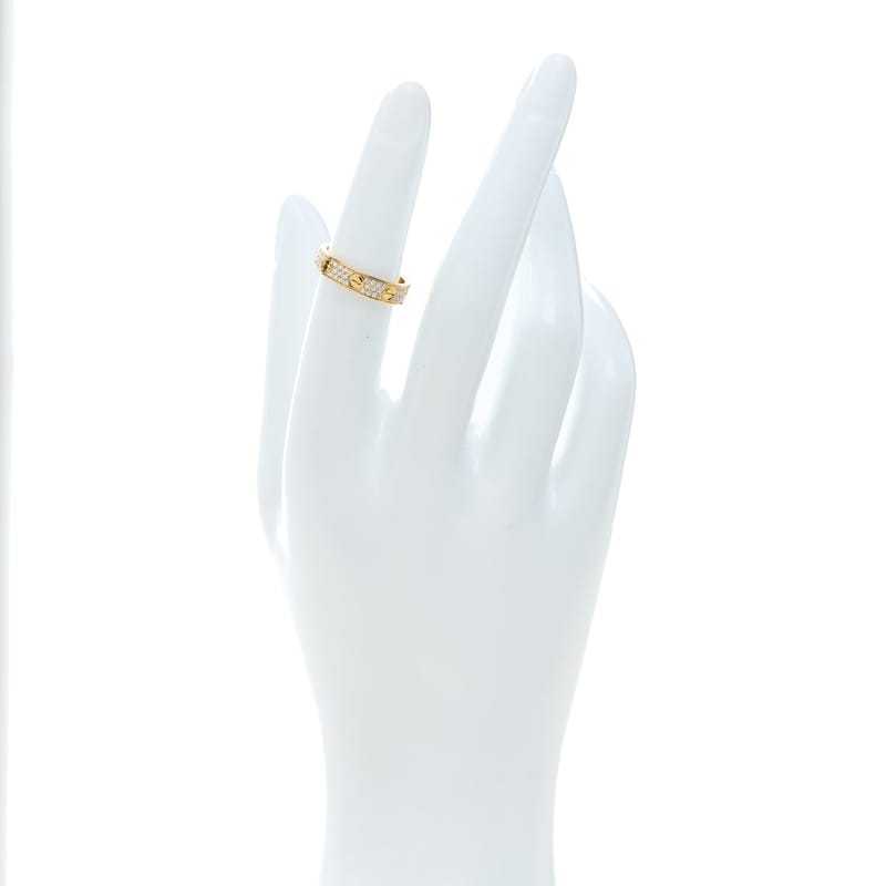 18K жовте золото діамант 4mm LOVE Wedding Paved обручка каблучка 49 4.75