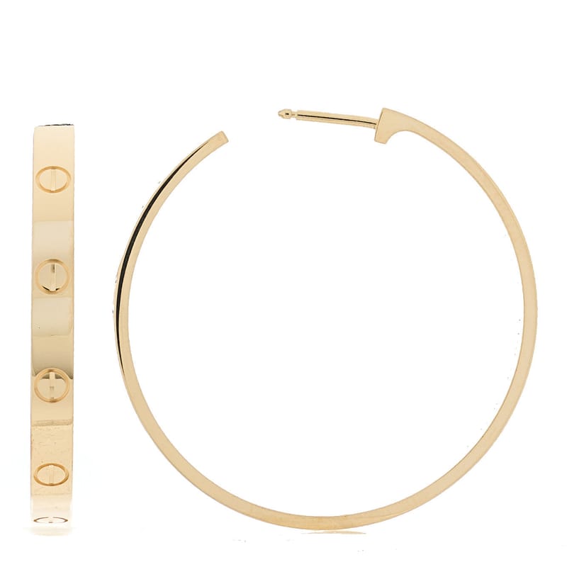 18K жовте золото Large LOVE Hoop сережки