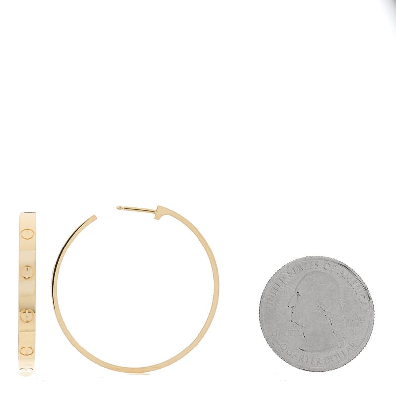 18K жовте золото Large LOVE Hoop сережки
