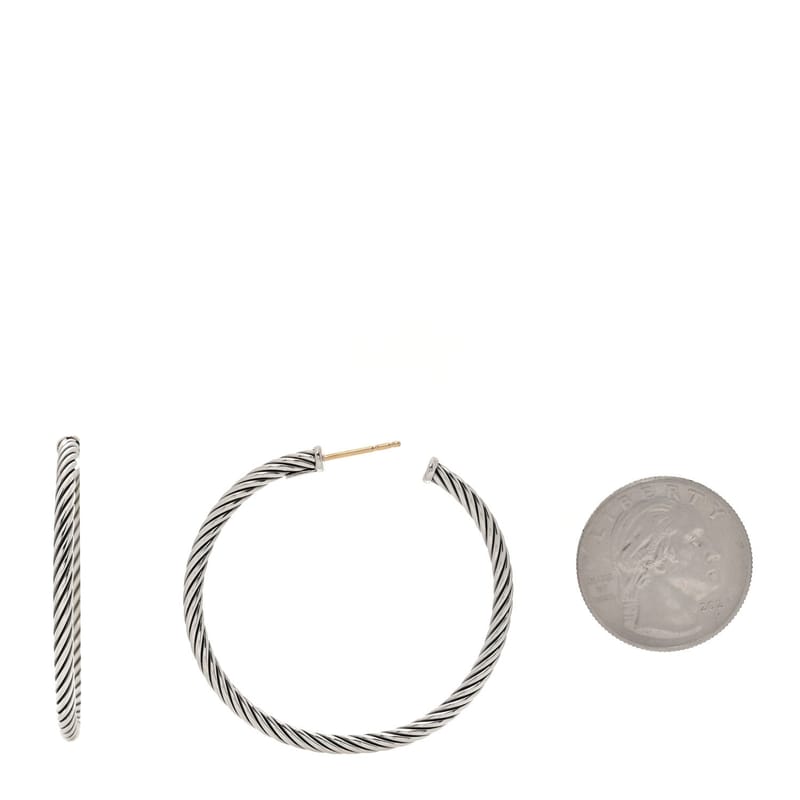 срібло 925 Large Cable Classics Hoop сережки