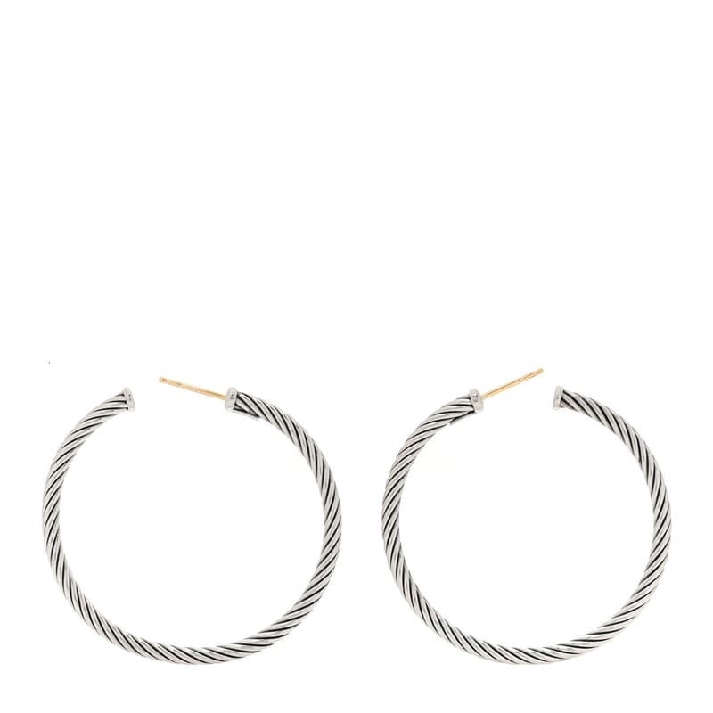 срібло 925 Large Cable Classics Hoop сережки