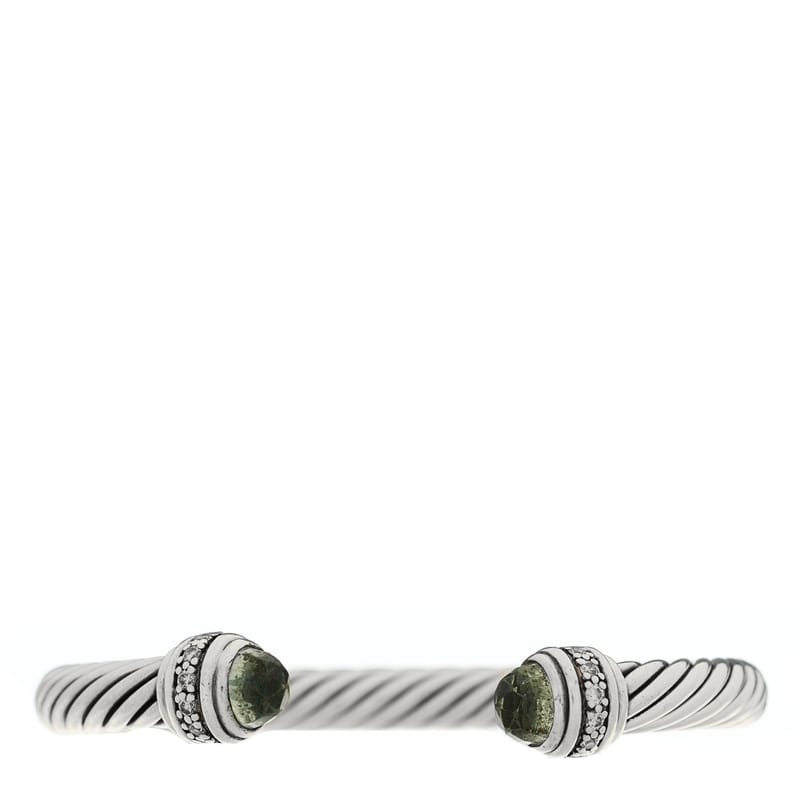 срібло 925 діамант Prasiolite 7mm Cable Classics браслет