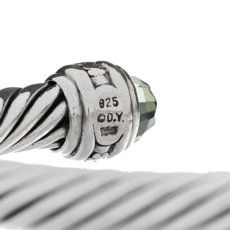 срібло 925 діамант Prasiolite 7mm Cable Classics браслет